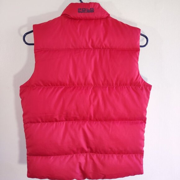Polo Ralph Lauren Down Puffer Vest Logo Pony Reversible Red/Blue Youth Size 7 - Picture 6 of 10
